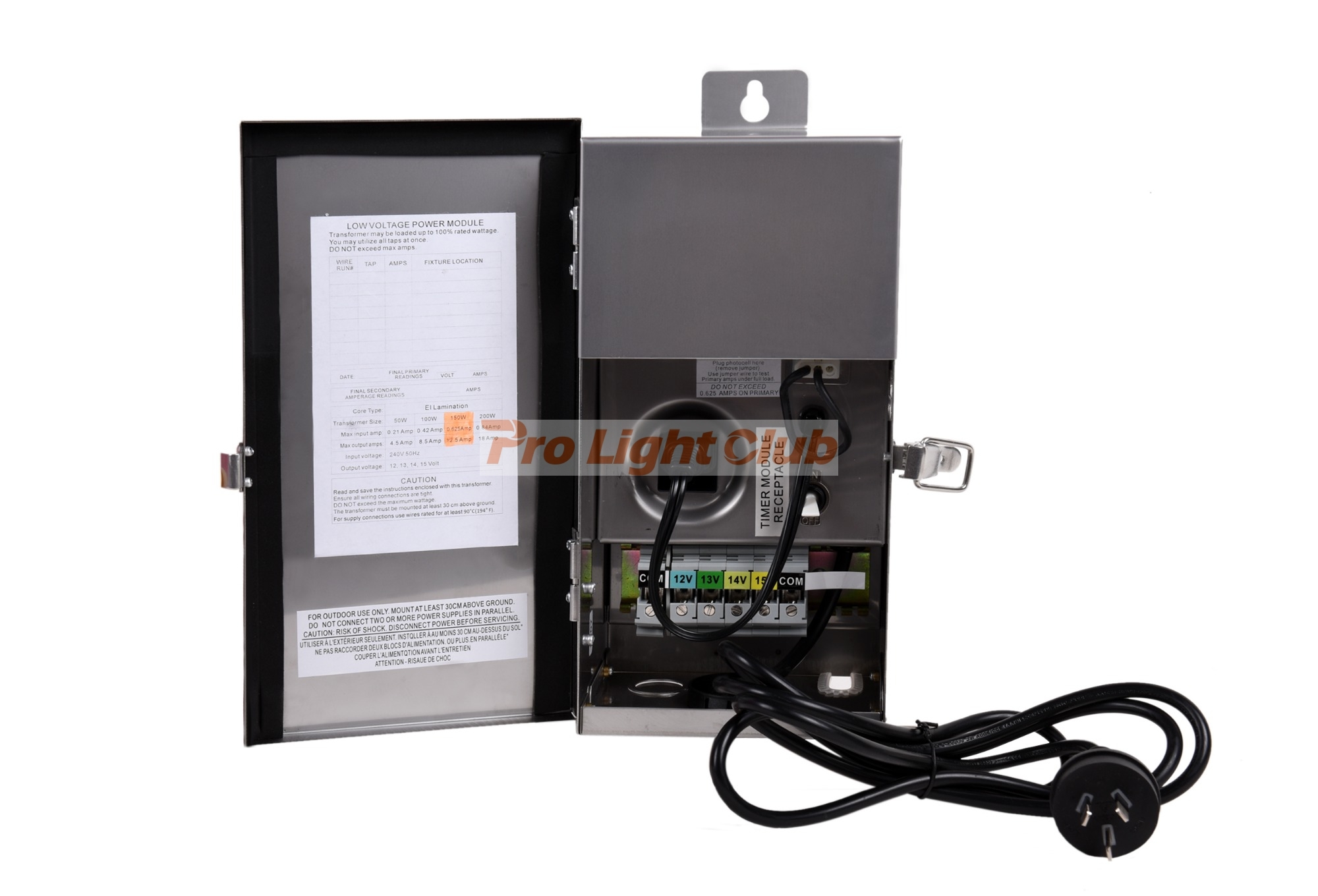 150 Watt (12v15v) MultiTap Low Voltage Transformer PTR150SS,Low